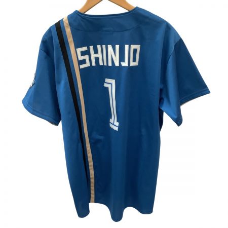  FIGHTERS 日本ハムファイターズ SIZE M 背番号 1 新庄 公式ユニフォーム ブルー