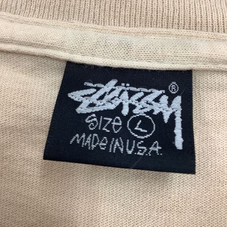  stussy ステューシー メンズ Tシャツ SIZE L USA 黒タグ ローマの休日 ベージュ