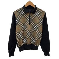 BURBERRY GOLF バーバリー ゴルフ レディース ハーフジップ 襟付き カットソー SIZE M グリーン Bランク
