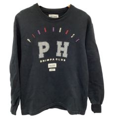 PINK HOUSE ピンクハウス レディース スウェット パーカー ワッペン SIZE M ブラック Bランク