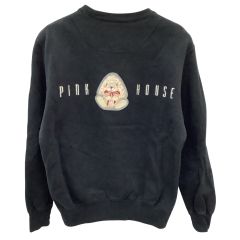 PINK HOUSE ピンクハウス レディース スウェット  トレーナー ロップイヤーラビット うさぎ ワッペン SIZE M ブラック Bランク