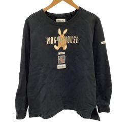 PINK HOUSE ピンクハウス レディース スウェット トレーナー うさぎ ワッペン ブラック Bランク