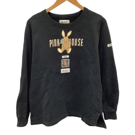 PINK HOUSE ピンクハウス レディース スウェット トレーナー うさぎ ワッペン ブラック