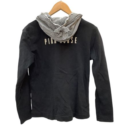 PINK HOUSE ピンクハウス レディース ジャケット フード付き チェック ピコフリル SIZE M ブラック