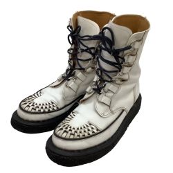 GEORGE COX ジョージコックス GLAY TERU 6Dリング レースアップブーツ SIZE 8 ホワイト Bランク