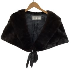 SAGA MINK サガミンク ショール 毛皮 焦げ茶 Bランク