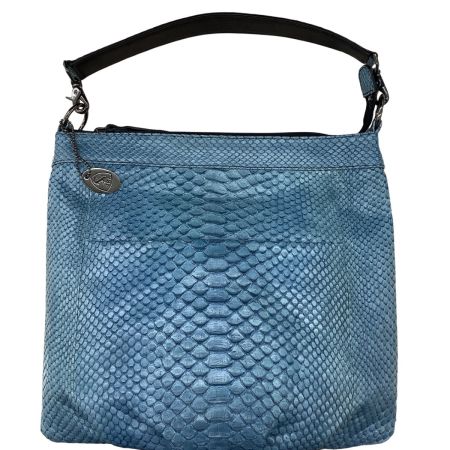 レディース レザー バッグ パイソン JRA認定 305 スカイブルー