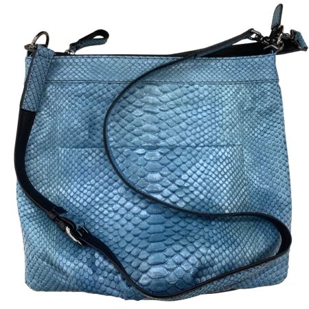 レディース レザー バッグ パイソン JRA認定 305 スカイブルー