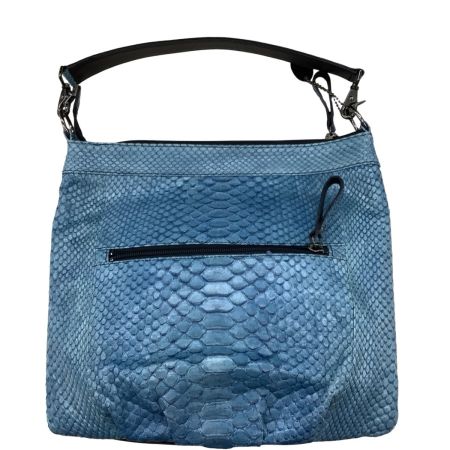 レディース レザー バッグ パイソン JRA認定 305 スカイブルー