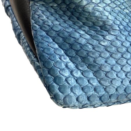 レディース レザー バッグ パイソン JRA認定 305 スカイブルー