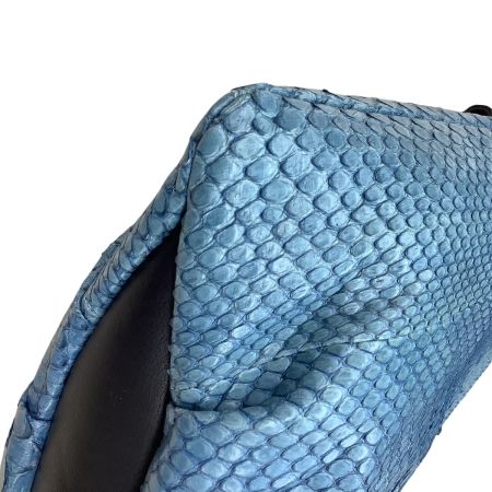 レディース レザー バッグ パイソン JRA認定 305 スカイブルー