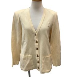 ♪♪ Yves Saint Laurent イブサンローラン レディース カーディガン SIZE M アイボリー Bランク