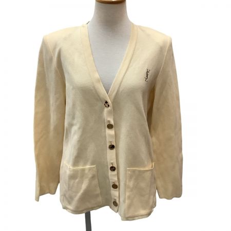  Yves Saint Laurent イブサンローラン レディース カーディガン SIZE M アイボリー