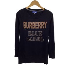 BURBERRY BLUE LABEL バーバリーブルーレーベル レディース 長袖 カットソー SIZE S38 ブラック Bランク