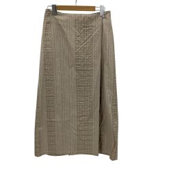 JURGEN LEHL ヨーガンレール レディース 巻きスカート チェック SIZE M ベージュ Bランク