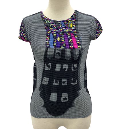 ISSEY MIYAKE イッセイミヤケ ワッフル プリーツ カットソー SIZE 3 MI93FK197 ライトグレー