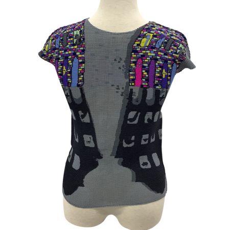 ISSEY MIYAKE イッセイミヤケ ワッフル プリーツ カットソー SIZE 3 MI93FK197 ライトグレー