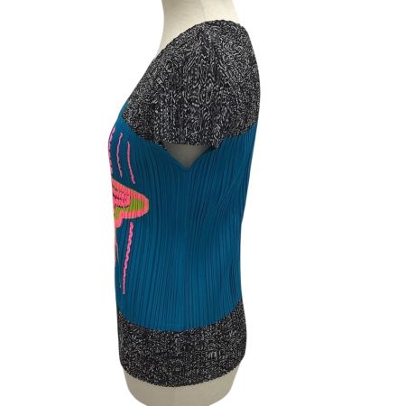 ISSEY MIYAKE イッセイミヤケ PLEATS PLEASE カットソー SIZE 3 鳥 PP91-JK731 ブルー