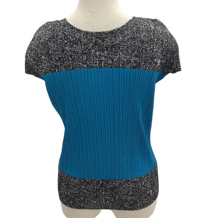 ISSEY MIYAKE イッセイミヤケ PLEATS PLEASE カットソー SIZE 3 鳥 PP91-JK731 ブルー