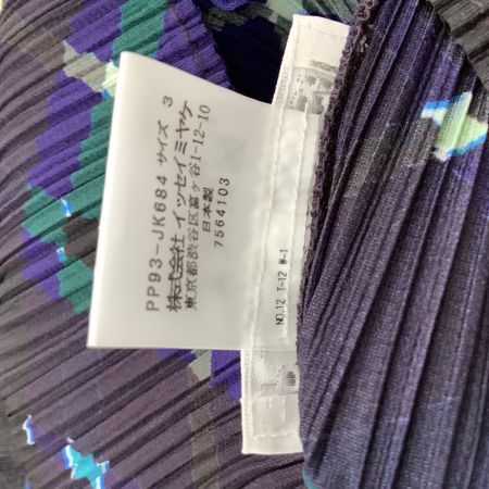 ISSEY MIYAKE イッセイミヤケ PLEATS PLEASE カットソー SIZE 3　チェック PP93-JK684 ネイビー