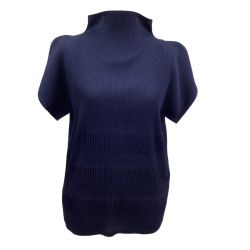 ISSEY MIYAKE イッセイミヤケ PLEATS PLEASE カットソー 変形 PP93-FK883 ネイビー Bランク