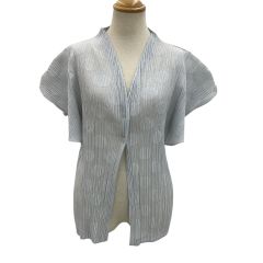 ISSEY MIYAKE イッセイミヤケ PLEATS PLEASE カーディガン SIZE 3 ドット柄 PP91-JO664 ライトグレー Bランク