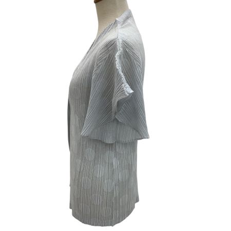 ISSEY MIYAKE イッセイミヤケ PLEATS PLEASE カーディガン SIZE 3 ドット柄 PP91-JO664 ライトグレー