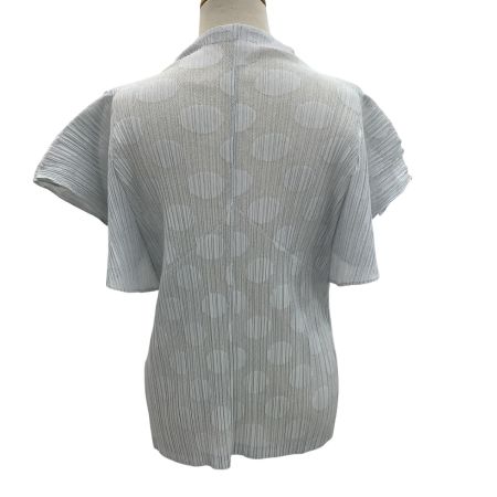 ISSEY MIYAKE イッセイミヤケ PLEATS PLEASE カーディガン SIZE 3 ドット柄 PP91-JO664 ライトグレー