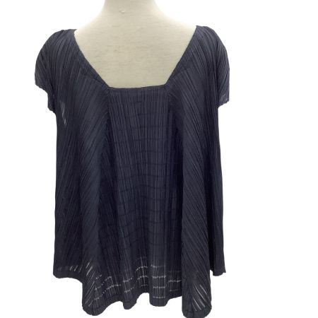 ISSEY MIYAKE イッセイミヤケ PLEATS PLEASE カットソー 変形 ネイビー
