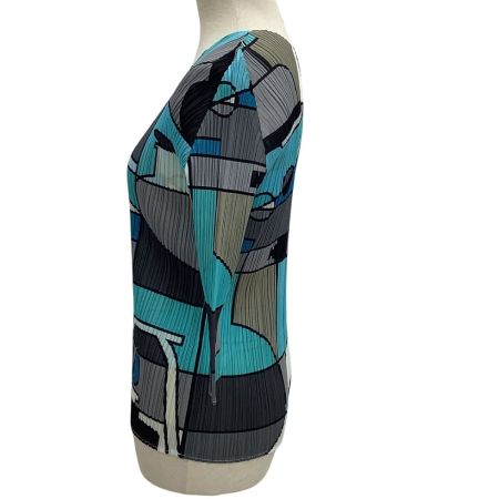 ISSEY MIYAKE イッセイミヤケ PLEATS PLEASE カットソー 図形 総柄 SIZE 3 PP81-JK633 マルチカラー