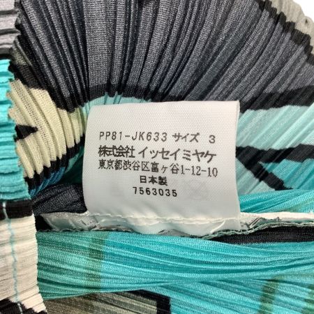 ISSEY MIYAKE イッセイミヤケ PLEATS PLEASE カットソー 図形 総柄 SIZE 3 PP81-JK633 マルチカラー