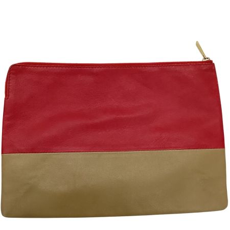 CELINE セリーヌ セカンドバッグ レッド×ベージュ