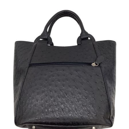 レディース ハンドバッグ レザー オーストリッチ ブラック