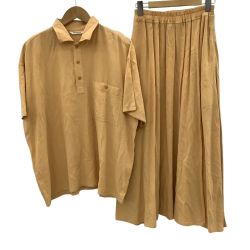 plantation プランテーション ISSEY MIYAKE イッセイミヤケ レディース セットアップ カットソー スカート　SIZE M オレンジ Bランク