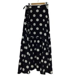 Y's ワイズ レディース 巻きスカート ドット柄 2024年春夏コレクション SIZE 2 ブラック Bランク