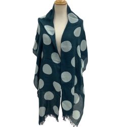 Y's ワイズ ストール ドット柄 ユニセックス ブルー Bランク