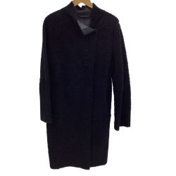 MAX MARA マックスマーラー レディース コート ボア 内側レザー SIZE 42 ブラック Bランク