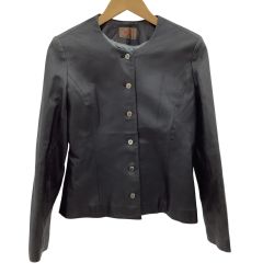 PINK HOUSE ピンクハウス レディース レザー ジャケット　SIZE L ブラック Bランク