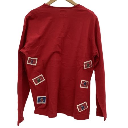 Karl Helmut カールヘルム メンズ 長袖カットソー SIZE M ワッペン テディベア レッド