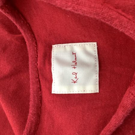 Karl Helmut カールヘルム メンズ 長袖カットソー SIZE M ワッペン テディベア レッド
