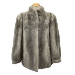 WHITE BEAR レディース 毛皮コート SIZE L グレー Bランク