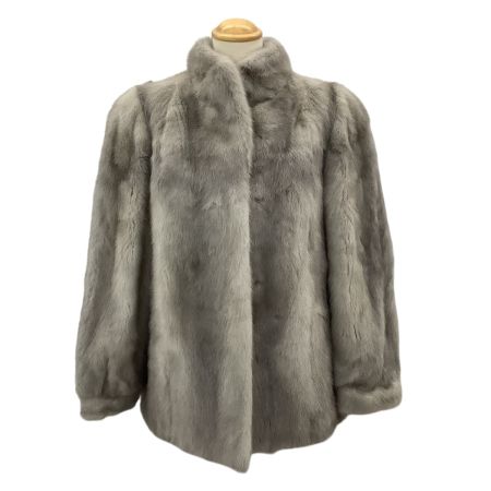 WHITE BEAR レディース 毛皮コート SIZE L グレー