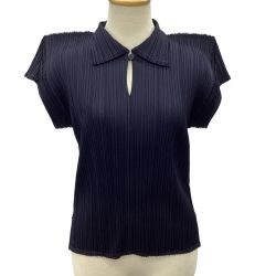 ISSEY MIYAKE イッセイミヤケ PLEATS PLEASE 変形 カットソー SIZE 3 PP41-JK203 ネイビー Bランク