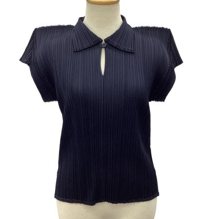 ISSEY MIYAKE イッセイミヤケ PLEATS PLEASE 変形 カットソー SIZE 3 PP41-JK203 ネイビー