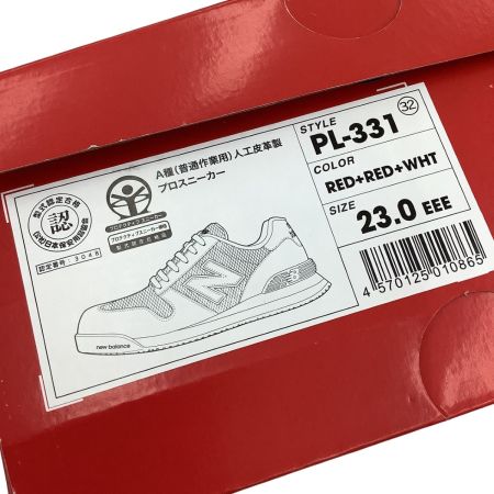 NEW BALANCE ニュー・バランス 未使用 レディース 人口皮革製 プロスニーカー 安全靴 SIZE 23cm PL-331 レッド
