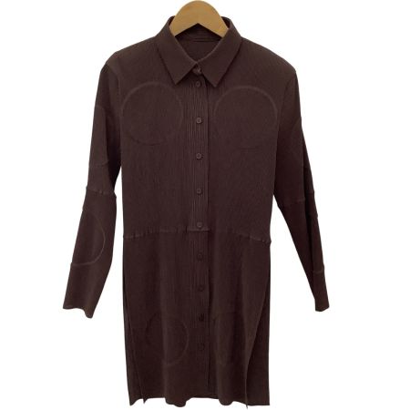 ISSEY MIYAKE イッセイミヤケ プリーツ ロングカーディガン 立体デザイン 変形 SIZE L IM84-FJ919 ブラウン