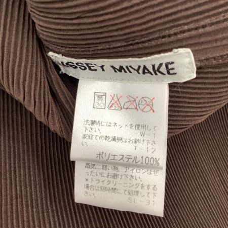 ISSEY MIYAKE イッセイミヤケ プリーツ ロングカーディガン 立体デザイン 変形 SIZE L IM84-FJ919 ブラウン