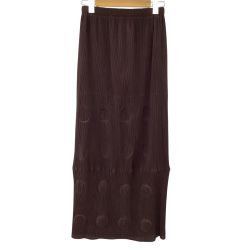 ISSEY MIYAKE イッセイミヤケ プリーツ スカート 立体デザイン 変形 SIZE M IM84-FG917 ブラウン Bランク