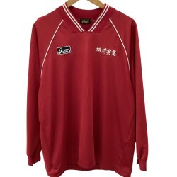 asics アシックス 旭川実業 サッカー 練習着 SIZE O レッド Bランク