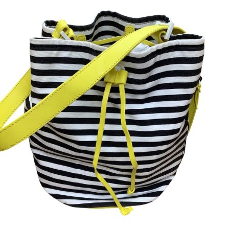 Kate Spade SATURDAY ケイトスペード レディース 巾着 バッグ ホワイト×ブラック×イエロー